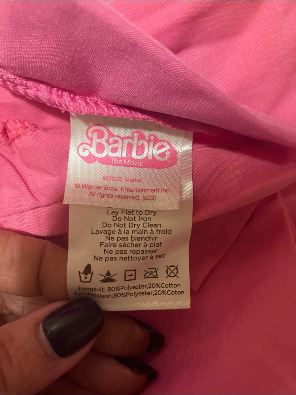 Official Barbie The Movie Pink Power Jumpsuit Costume Adult Large 12-14 - Picture 6 of 6